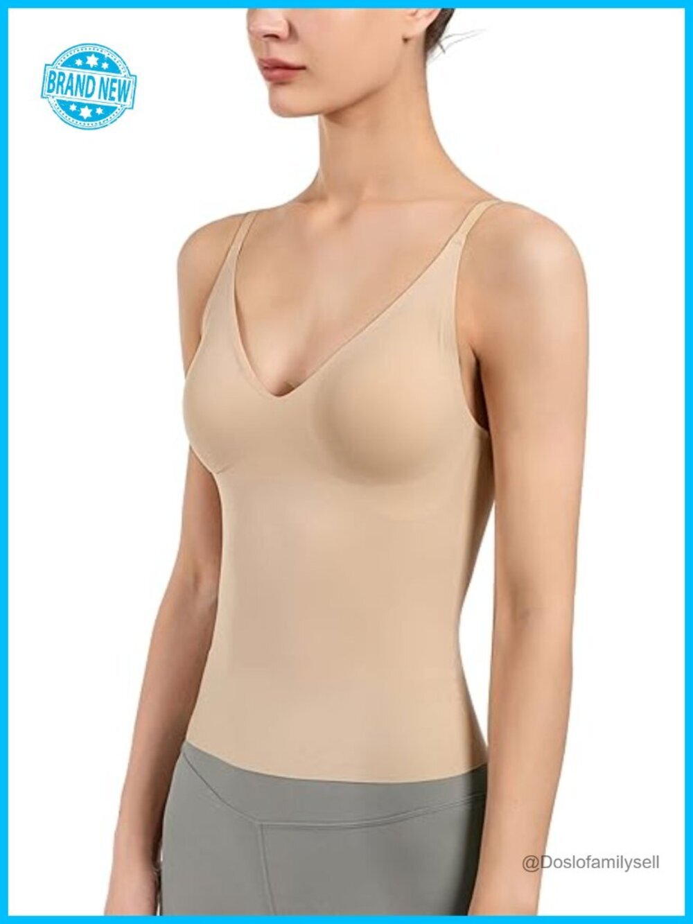 Seamless Camisole with Built in Bra - Spaghetti Straps
